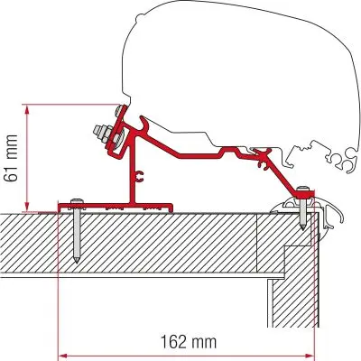 Adapter lakókocsi tető - 400 cm