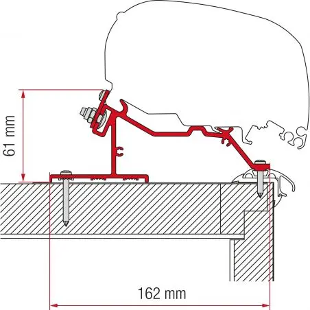 Adaptor pentru acoperișul rulotei - 425 cm