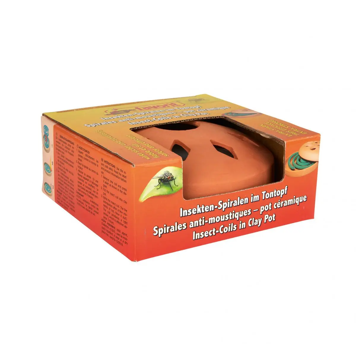 Rovarspirálok agyagedényben - dohányzó edény 2 rovarspirállal
