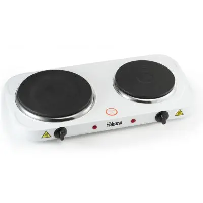 Elektromos főzőlap - 2 égős, 2500 watt, fehér
