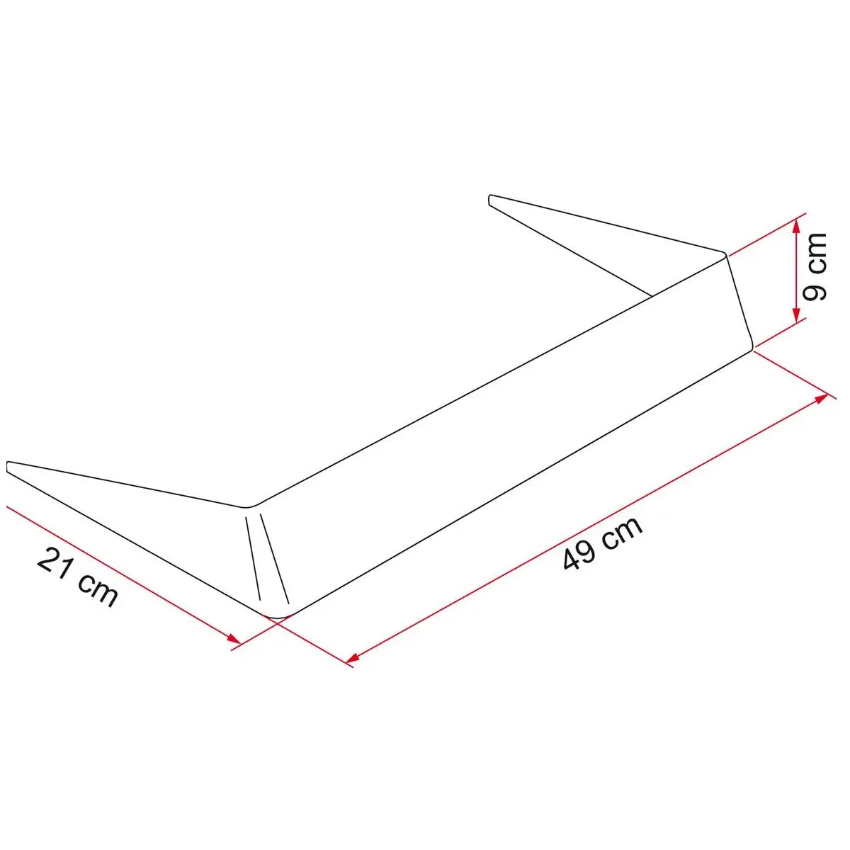 Spoilerek 40 - 49 x 9 x 21 cm