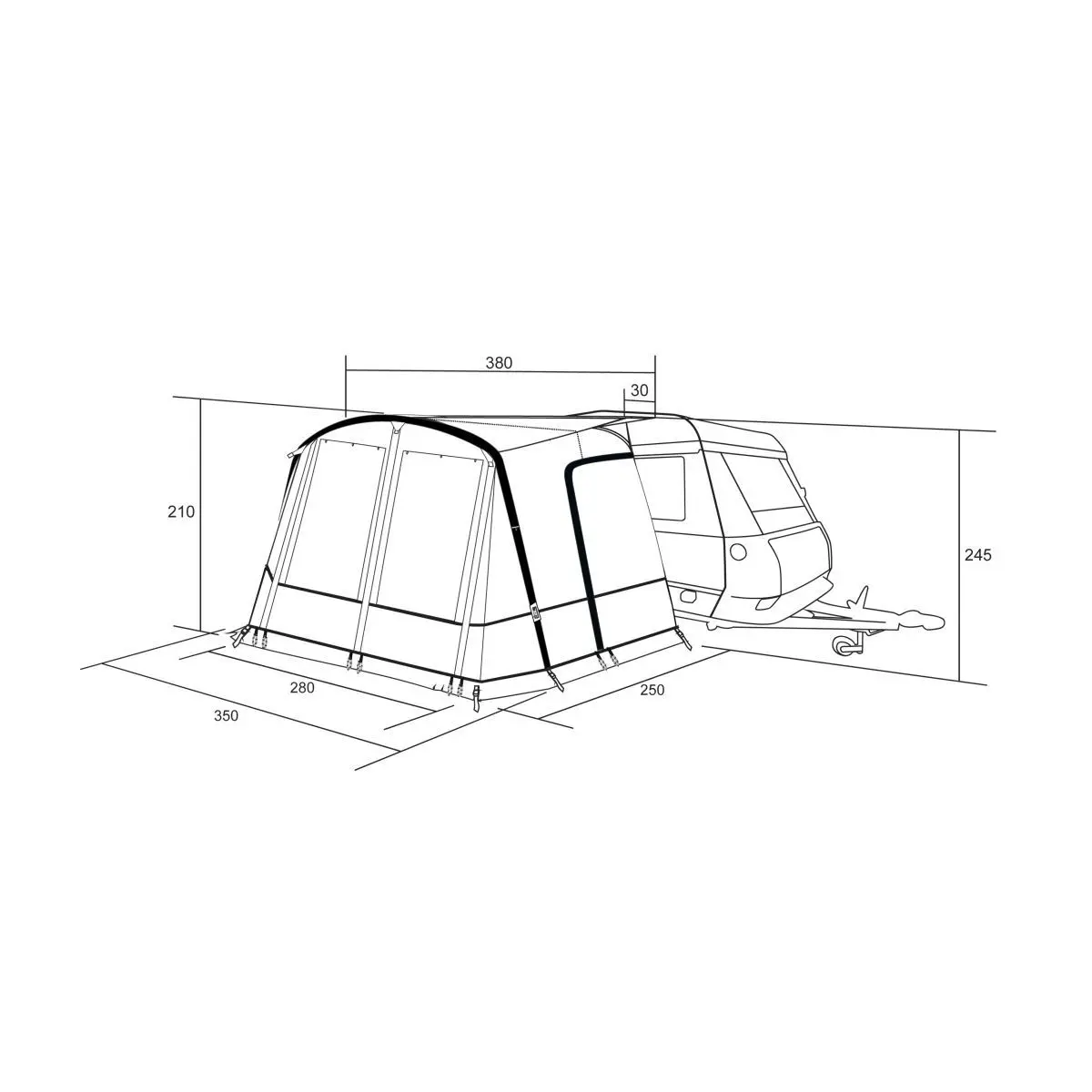 Čiastočný stan Dorado 350 - 350 x 245 x 250 cm