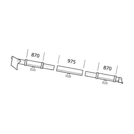 Komplett befogóprofil, jobb Residence / Panorama Series 9 hosszabbítás 3 m