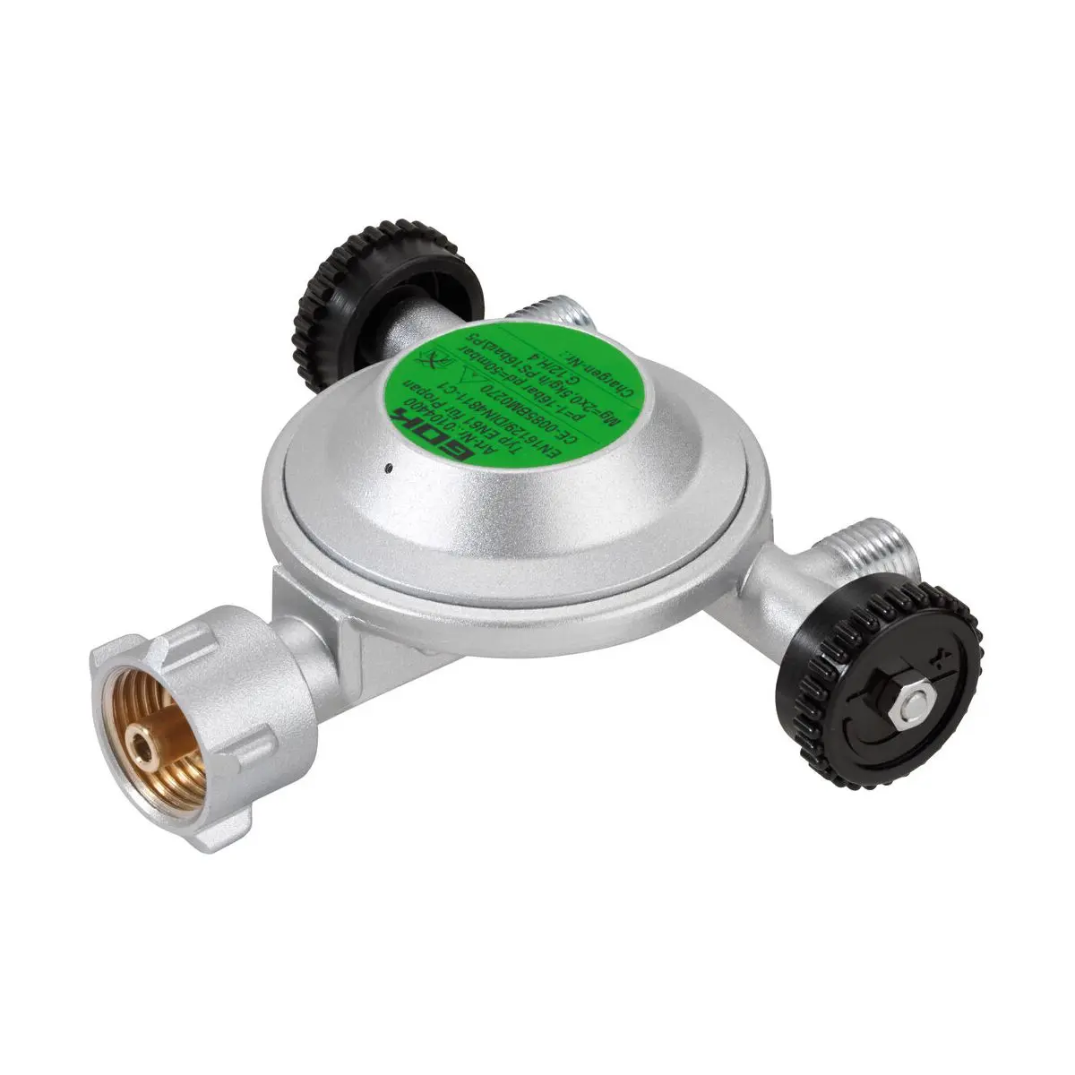 Regulator de joasă presiune pentru camping - 2 prize, 50 mbar, gratuit