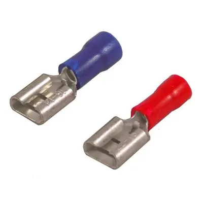 Lapos foglalat - félig szigetelt piros 6,3 x 0,8 mm