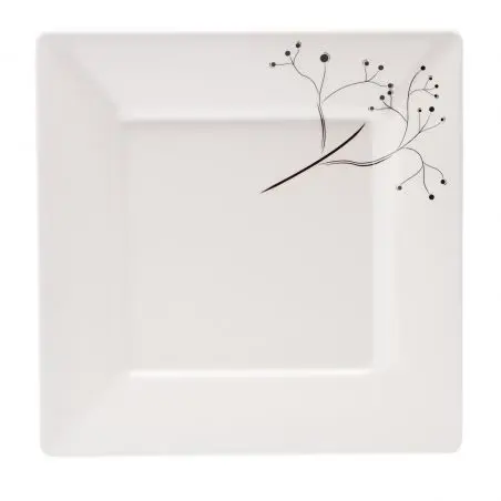 Seria tacamuri Quadrato Black Pearl - farfurie desert 21 x 21 cm