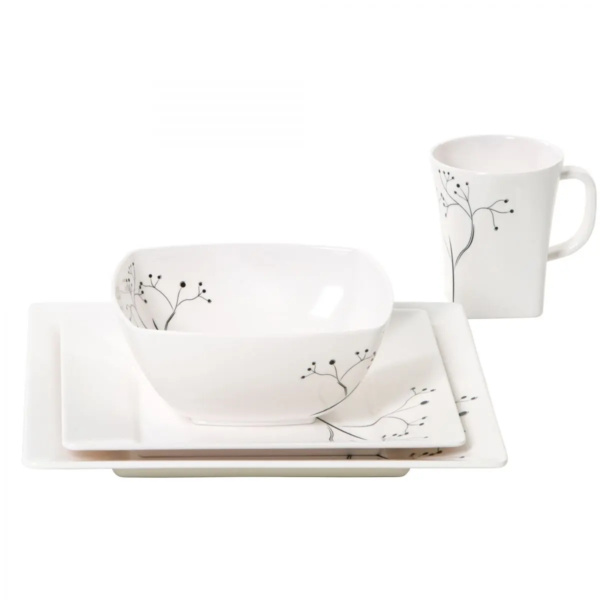 Seria de vesela Quadrato Black Pearl - set de vesela din 16 piese