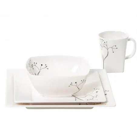 Seria de vesela Quadrato Black Pearl - set de vesela din 16 piese