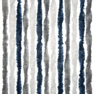 Zsenília gyapjú függöny lakókocsi - 56 x 175 cm, sötétkék/fehér/szürke