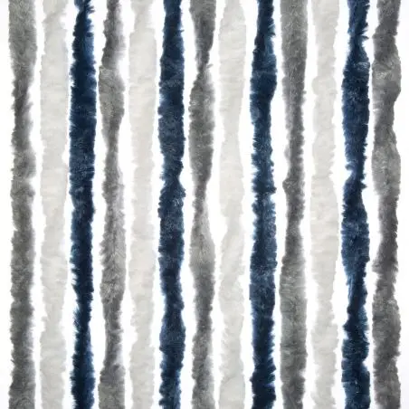 Zsenília gyapjú függöny lakókocsi - 56 x 175 cm, sötétkék/fehér/szürke