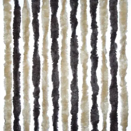Šenilový fleecový záves do obytného auta - 56 x 205 cm, hnedý/béžový