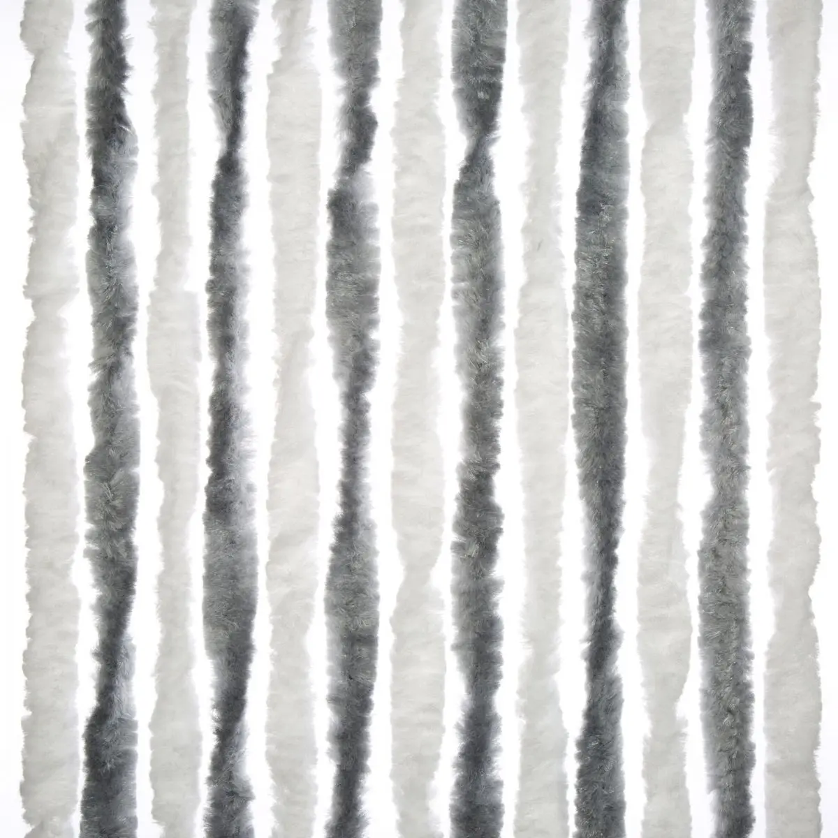 Šenilový fleecový záves do obytného auta - 56 x 205 cm, sivý/biely