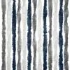 Rulotă cu perdea din fleece de chenille - 56 x 205 cm, albastru închis/alb/gri