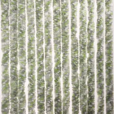 Šenilový fleecový záves do obytného auta - 56 x 205 cm, sivý/biely/zelený