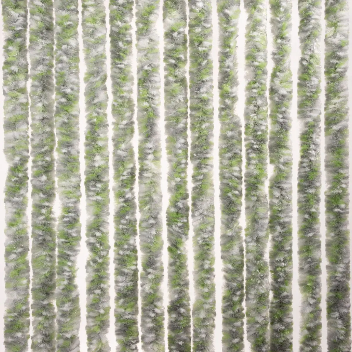 Rulotă cu perdea din fleece de chenille - 56 x 205 cm, gri/alb/verde