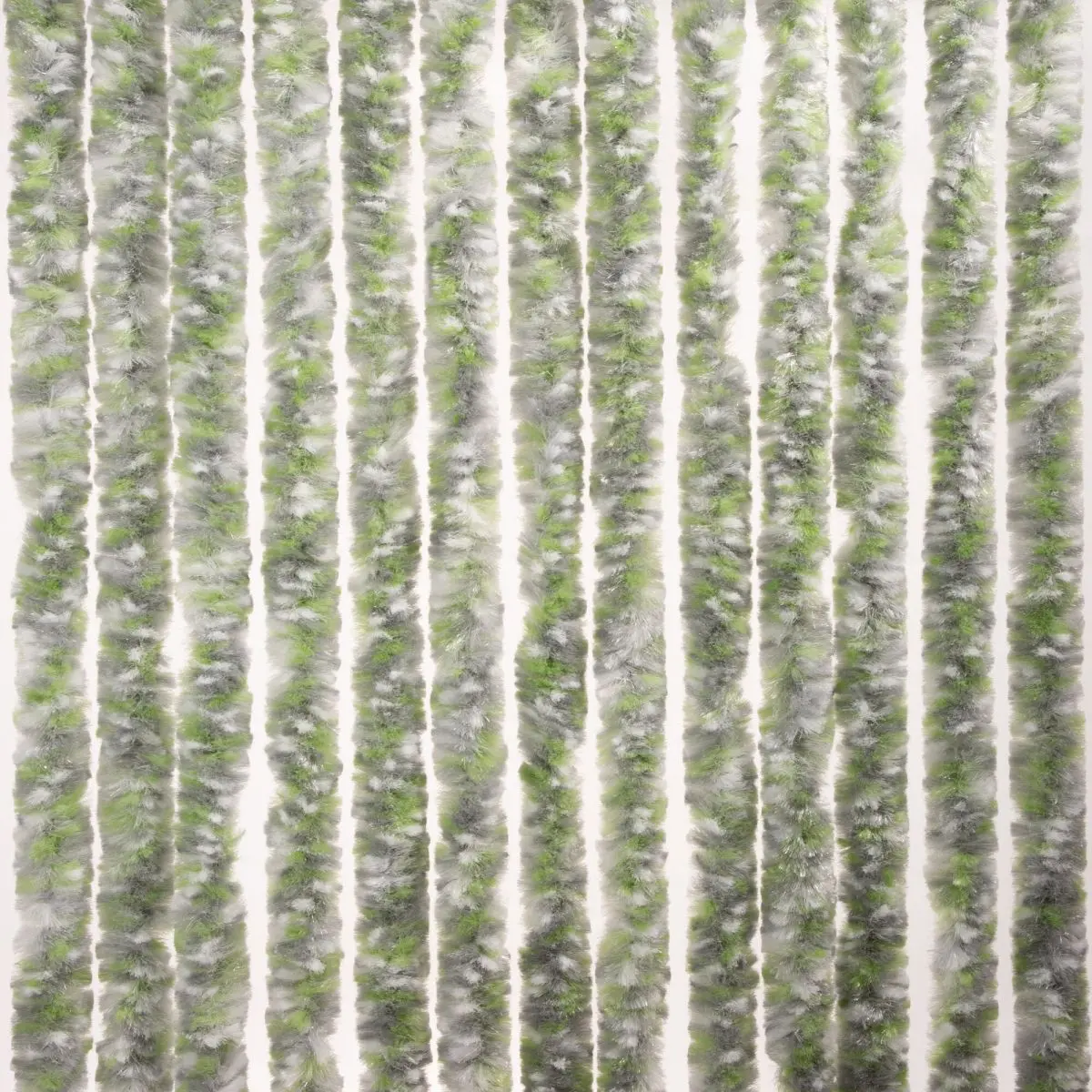 Šenilový fleecový záves do obytného auta - 56 x 205 cm, sivý/biely/zelený