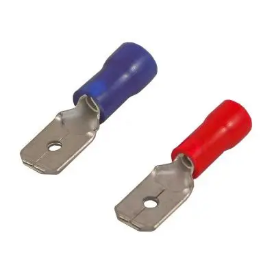 Conector plat - albastru semiizolat 6,3 x 0,8 mm