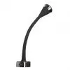 COB LED Flexi olvasólámpa - Soft-Touch, fekete - 2,1A USB-aljzat és kapcsoló - 3200 K - 1,5W