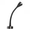 Lampă de lectură COB LED Flexi - Soft-Touch, neagră - mufa și comutator USB 2,1 A - 3200 K - 1,5 W