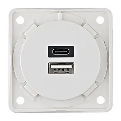 Priză de încărcare USB 2x 230 V A+C alb gratuit