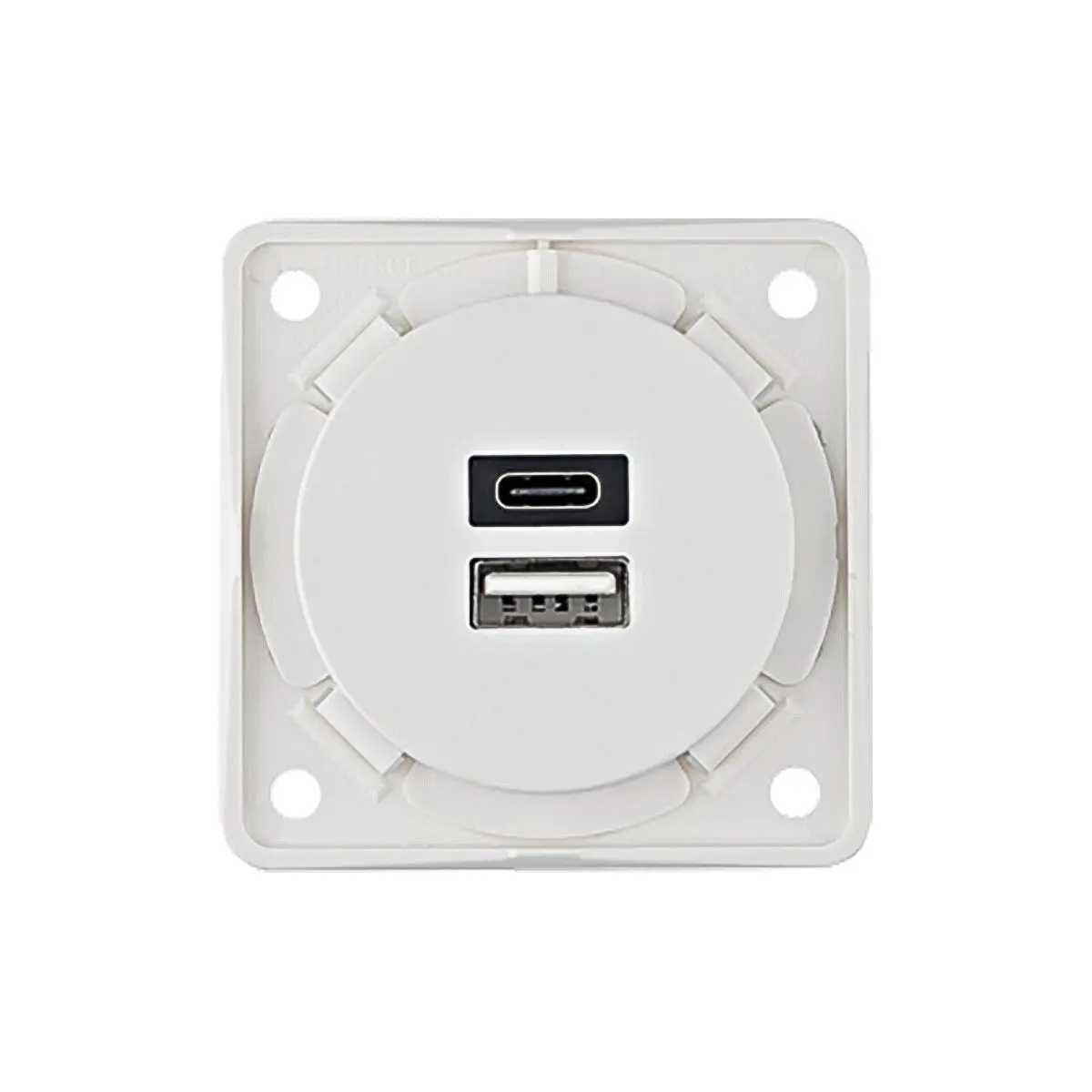 USB töltő aljzat 2x 230 V A+C fehér laza