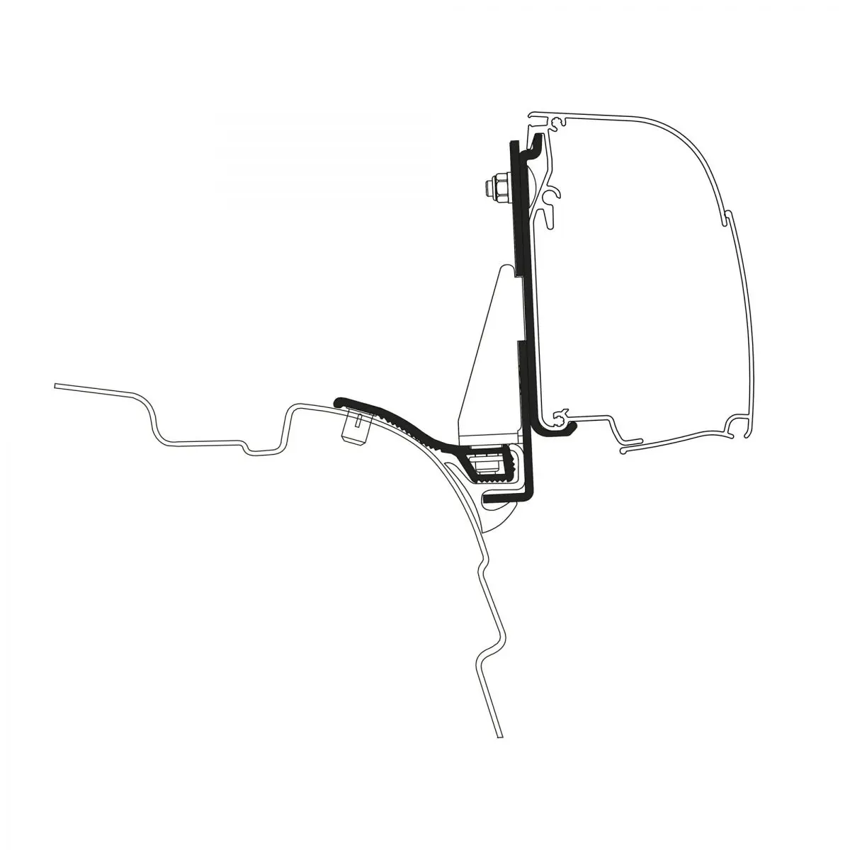 Adaptér VW T5 / T6 Minivan krátky rázvor s Reimo Multi Rail fr Thule 4200