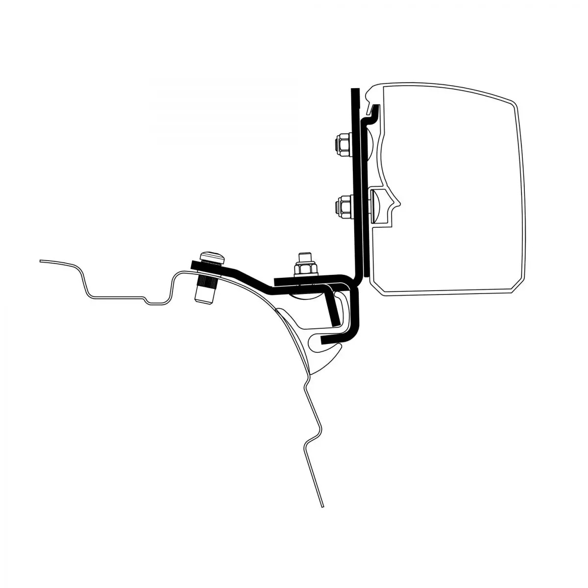Adaptér VW T5 / T6 Minivan Brandrup Rail fr Thule 3200