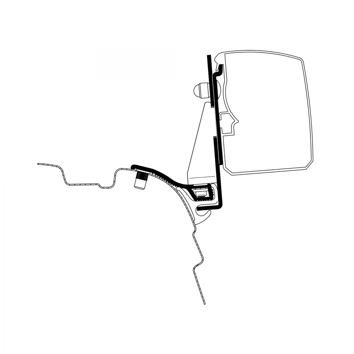 Adaptor VW T5 / T6 Minivan ampatament scurt cu Reimo Multi Rail pentru Thule 3200