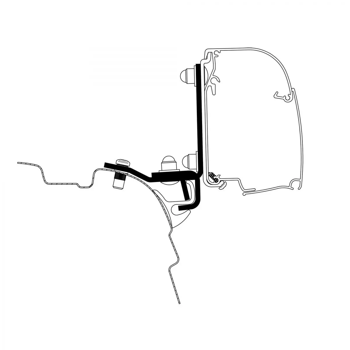 Adapter VW T5 / T6 Minivan Brandrup Top-Rail fr Thule 4200