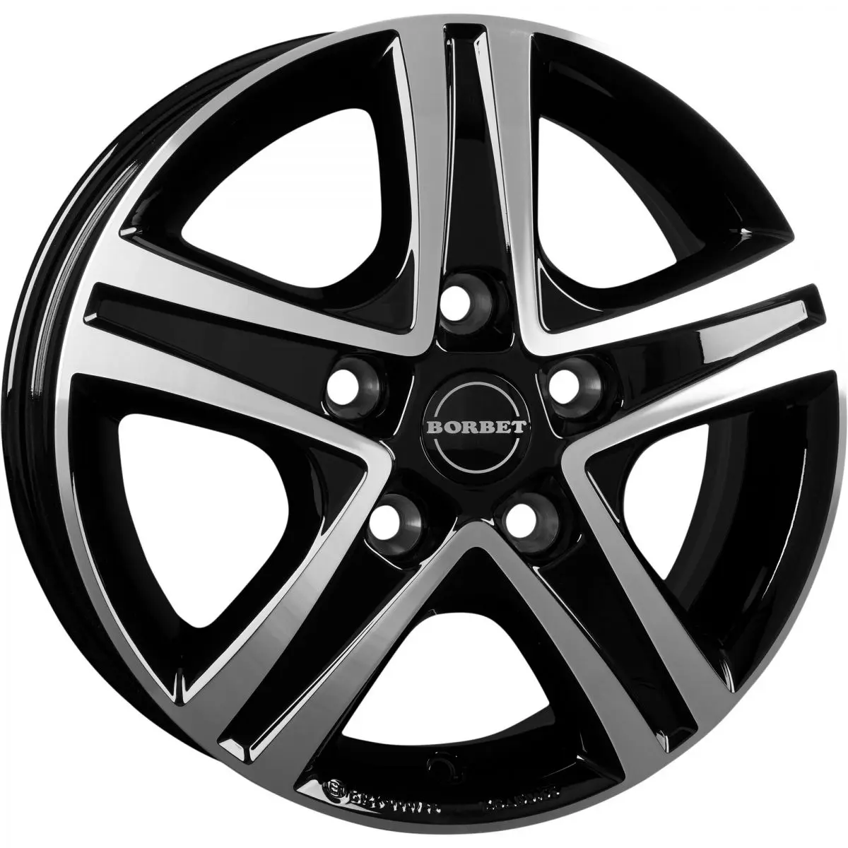 Alumínium felni Borbet CWD, feketére polírozott fényes, 16" Fiat Ducatohoz nehéz alvázzal - 2006/07 évjárattól