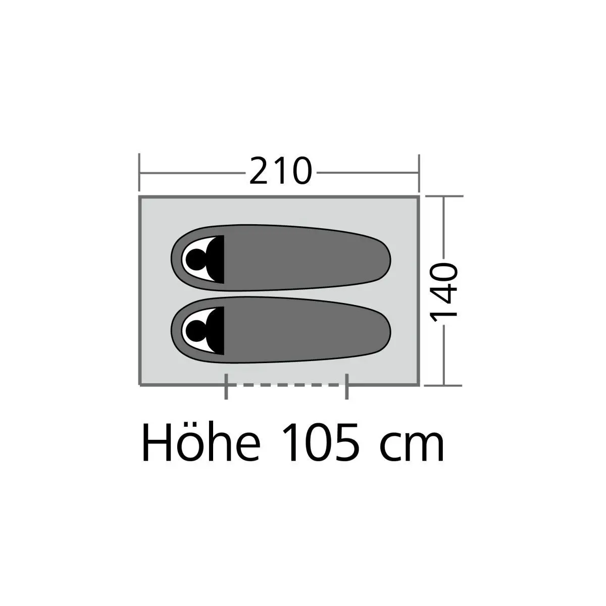 Gyorsan összeszerelhető sátor Strato 2 Automatic - 210 x 105 x 140 cm