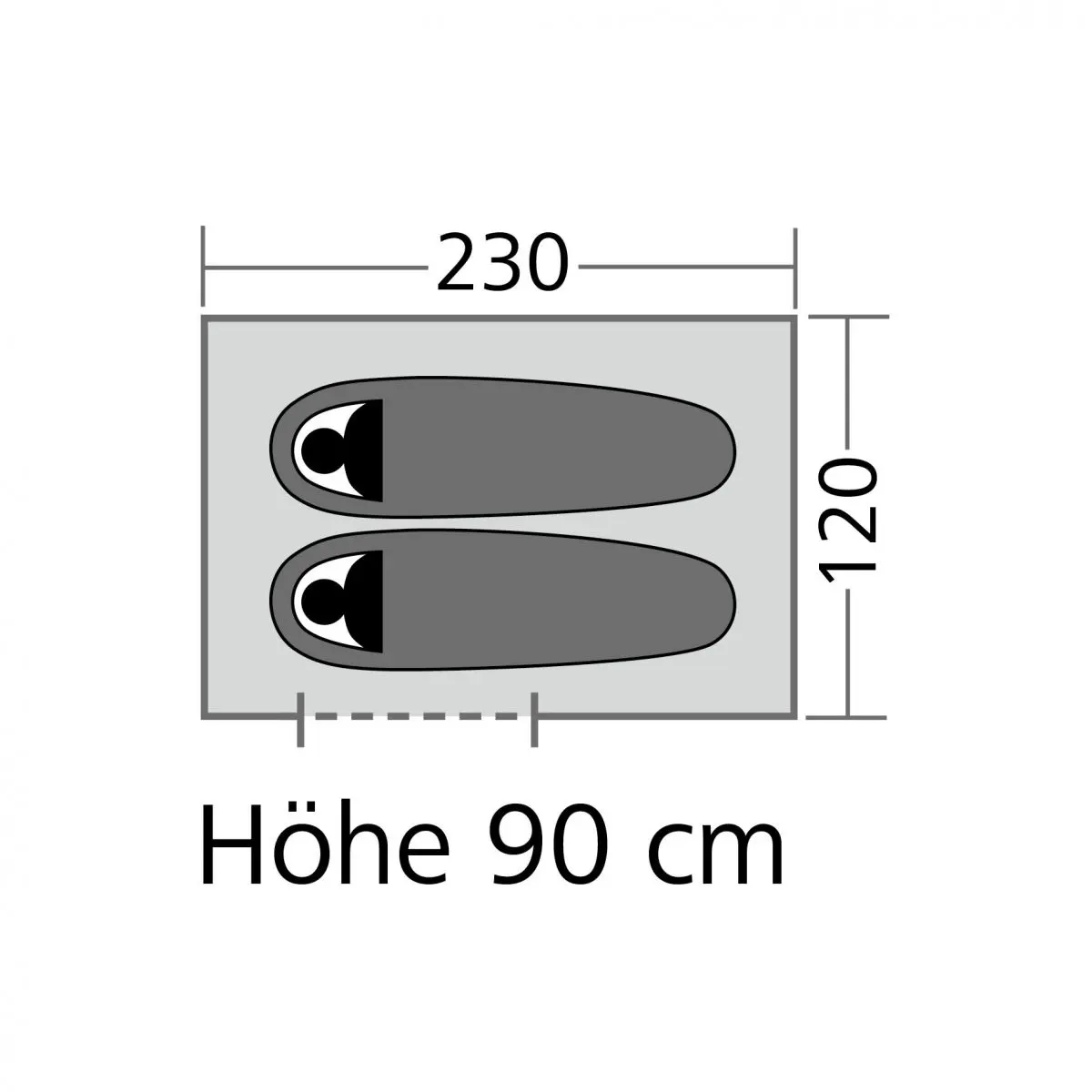 Trekking sátor Siskin 2,0 - 120 x 90 x 230 cm