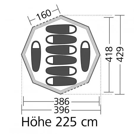 Rodinný stan Cortes Octagon 8 - 429 x 225 x 396 cm