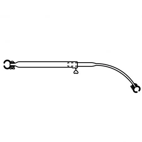 Hajlított tetőtartó rúd - 25 mm alumínium, 205-255 cm