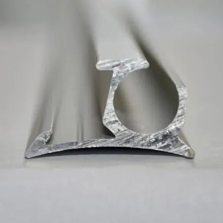 Bandă de profil Keder - argintiu curbat cu canelură