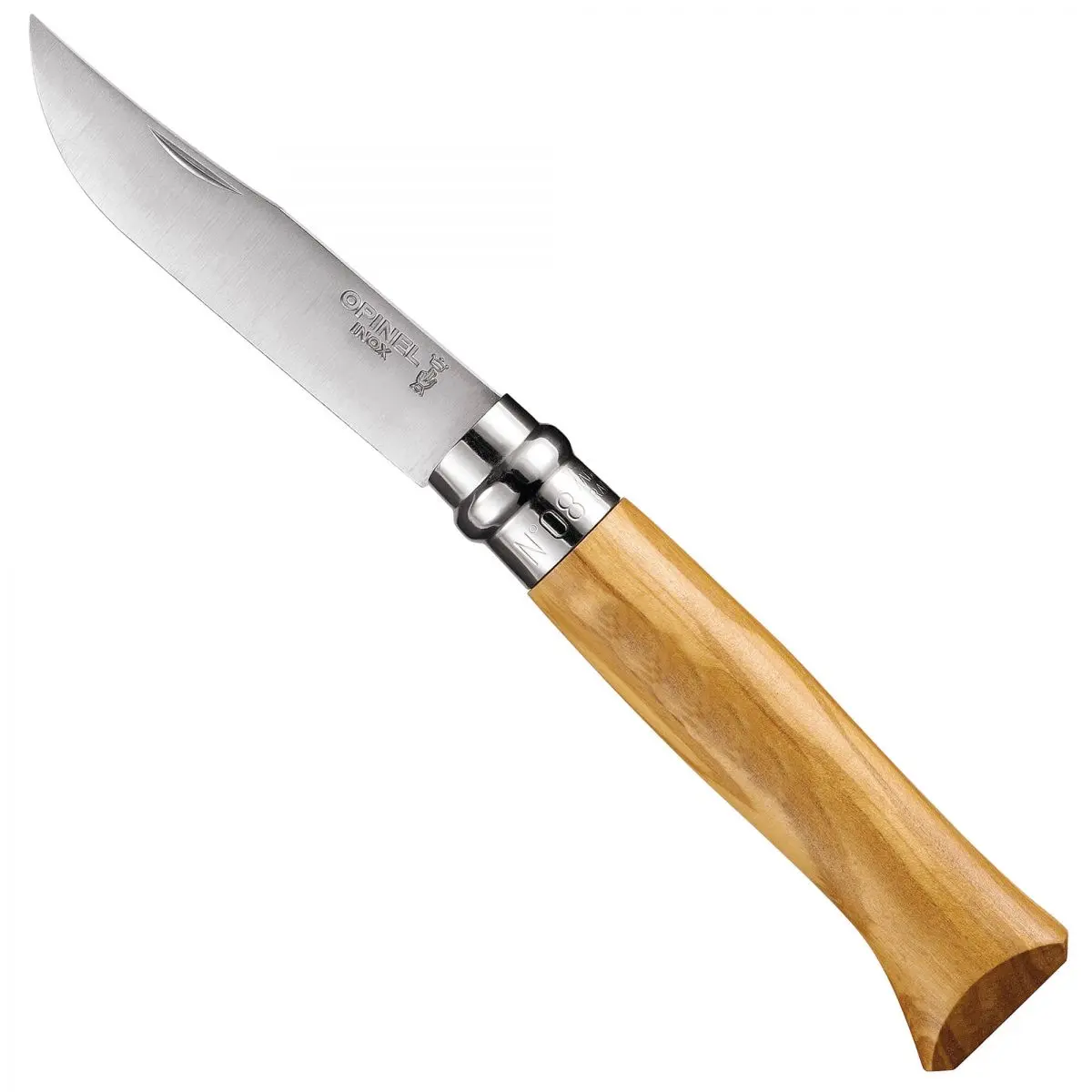 Skladací nôž Opinel č. 8 Olive Wood - dĺžka rukoväte 11 cm