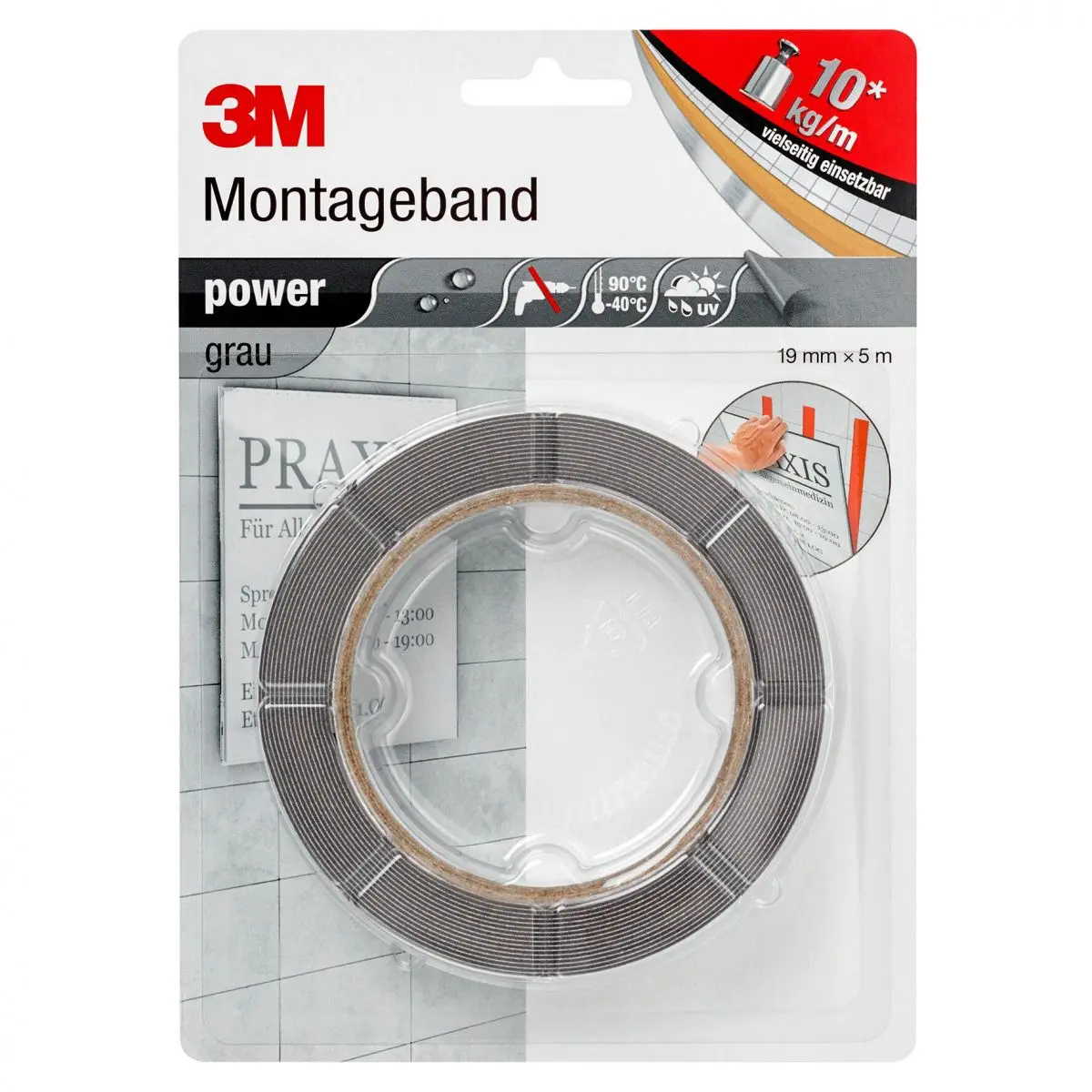 Kétoldalas elektromos rögzítőszalag - 19 mm x 5 m