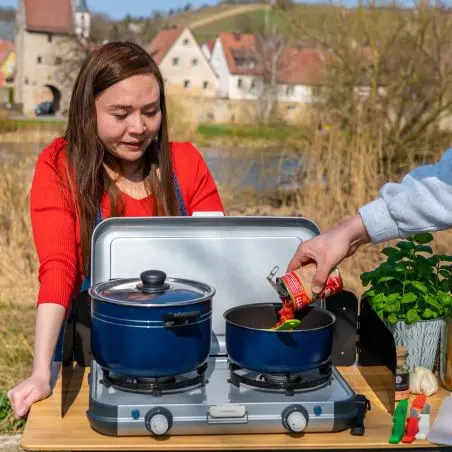 Kempingová 9-dielna súprava hrncov - s nepriľnavým povrchom