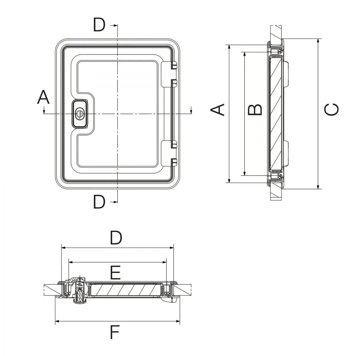 Clapa de service Dometic Seitz SK 5 - 360 x 310 mm