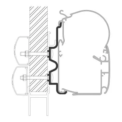 Adaptor pentru Hymer Camp pentru copertine Dometic Seria 1, lungime 5,5 m