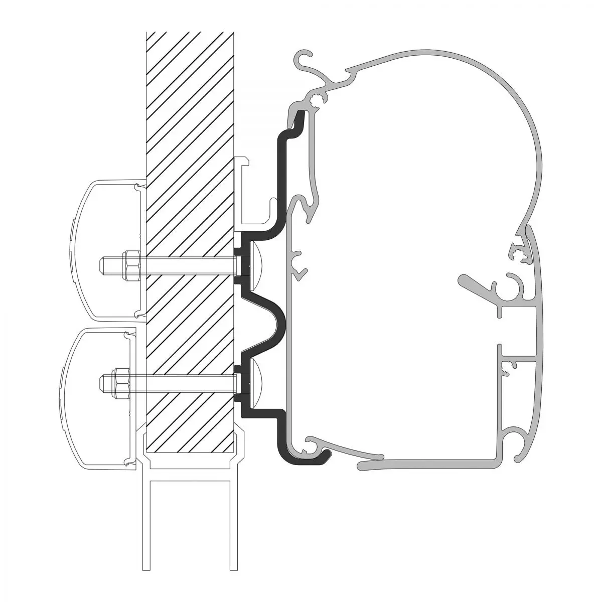Adaptor pentru Hymer Camp pentru copertine Dometic Seria 1, lungime 5,5 m