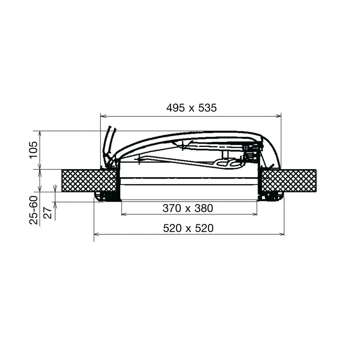 Fereastră de acoperiș Mini Heki Style - cu ventilație forțată, grosimea acoperișului 25-42 mm