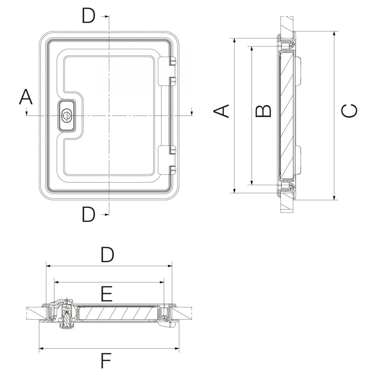 Servisná klapka Dometic Seitz SK 4 - 1000 x 305 mm