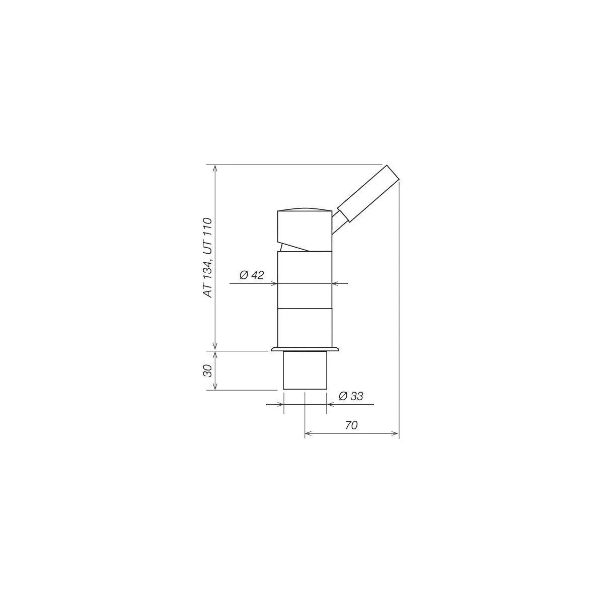 Baterie ceramica monocomandă Trend E - UT cu teava UniQuick 25 cm