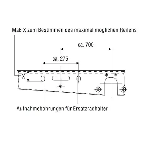 AL-KO Držiak náhradného kolesa - 1250-1550 mm