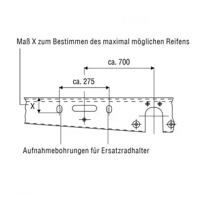 Suport roată de rezervă AL-KO - 1265-1515 mm