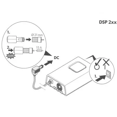 SinePower DSP 24 V - Convertor sinusoid 24 volți / 150 wați