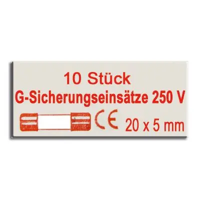 Biztosíték - 5 x 20 mm, 10 db-os csomag