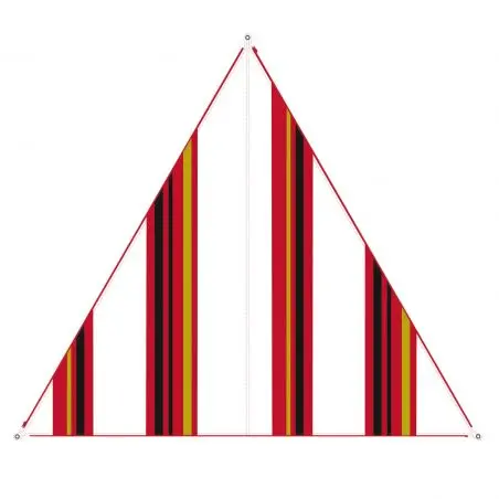 Awning Zip Canvas Oriental - dungi roșii și albe / fermoar roșu