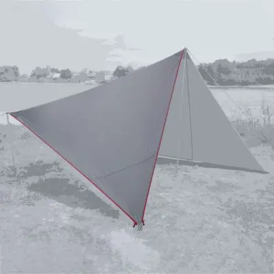Awning Zip Canvas Oriental - fermoar gri/rosu